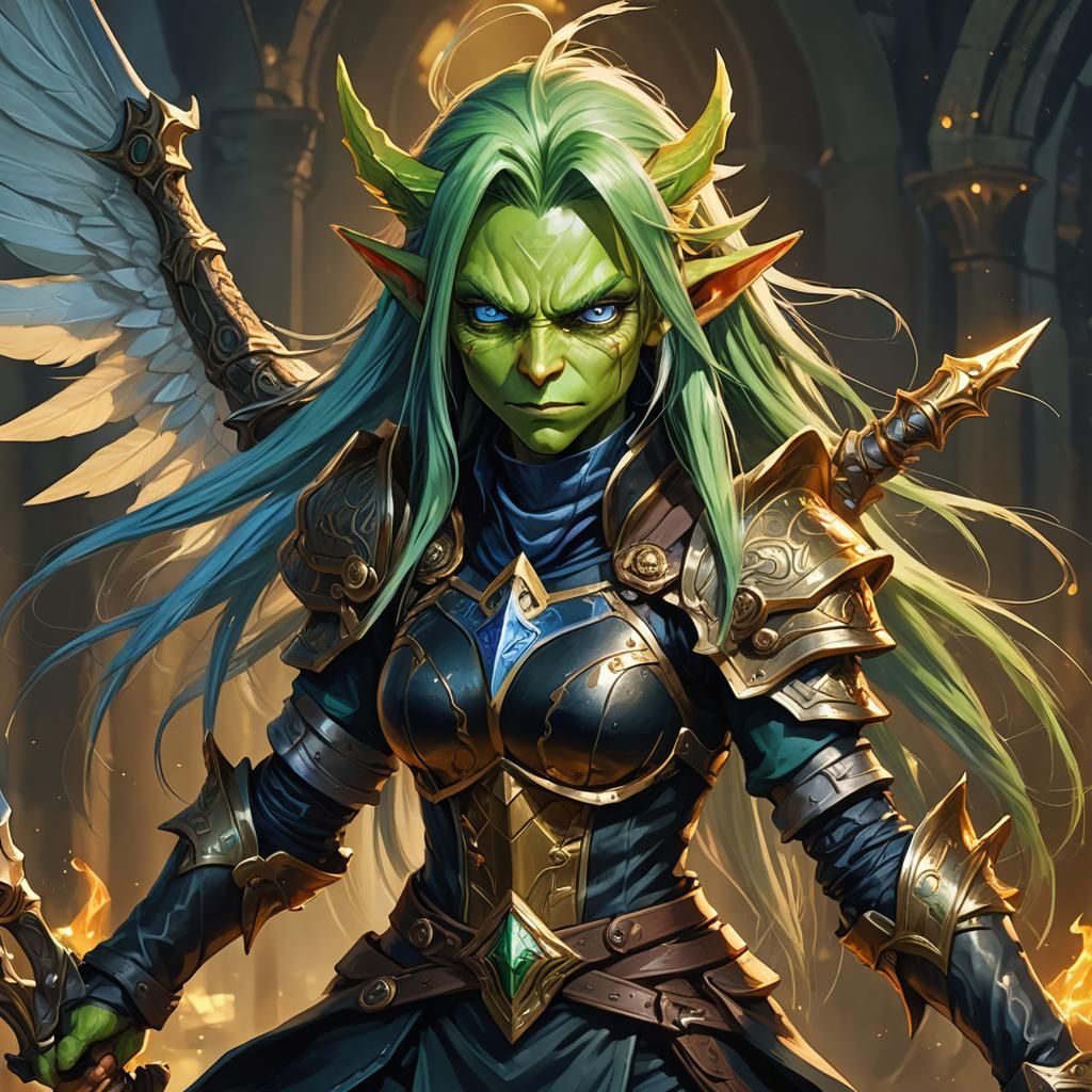 Anime Goblin Leprechaun Hybrid in Celtic Armor