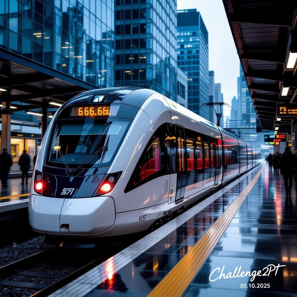 Modern Train at Urban Platform