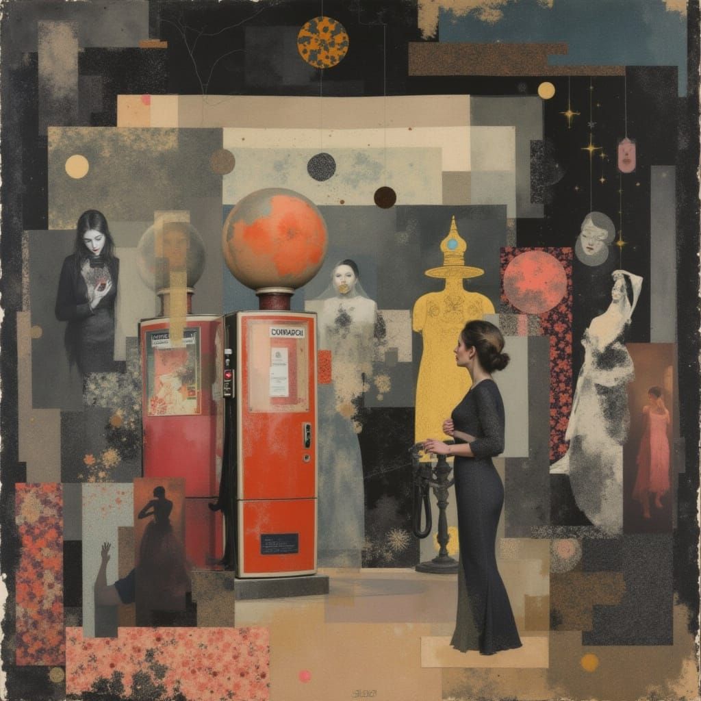 Surreal Gas Station Dreamscape with Organ Music