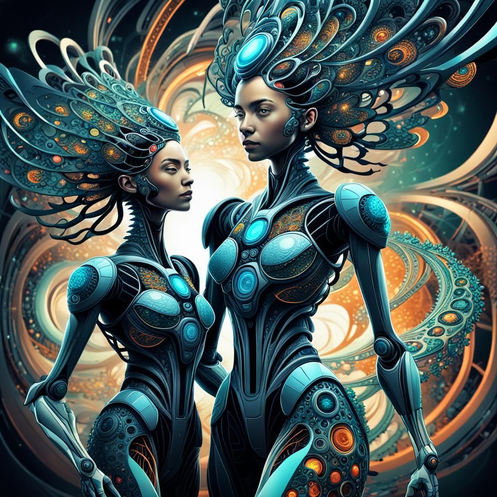 Futuristic Lab: Biological Experiment with Scientist Humanoi...