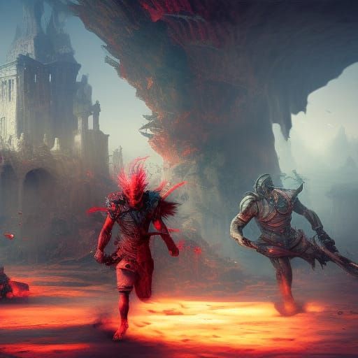 PlayStation 5 Game in Detailed Matte Painting Style