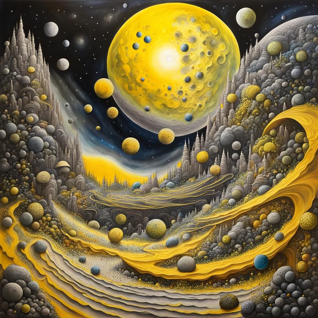 Giant Moon in Galactic Manga Diorama