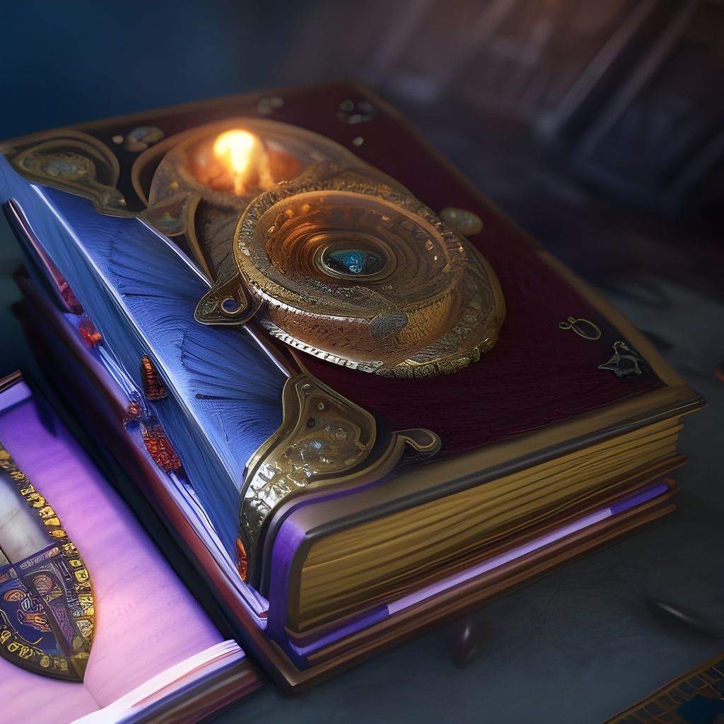 Hyperdetailed Fantasy Magic Spellbook in 3D