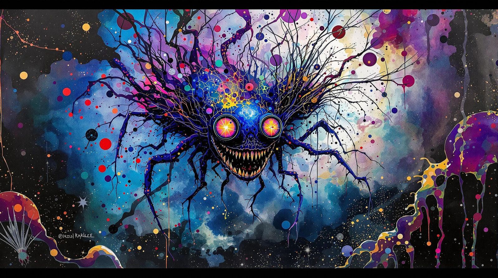 Surreal Flea Clown in Dreamlike Expressionist Style