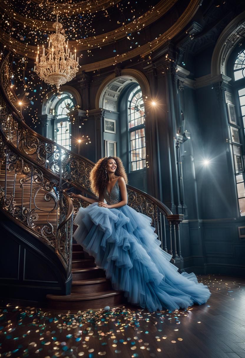 Woman in Tulle Dress at Party