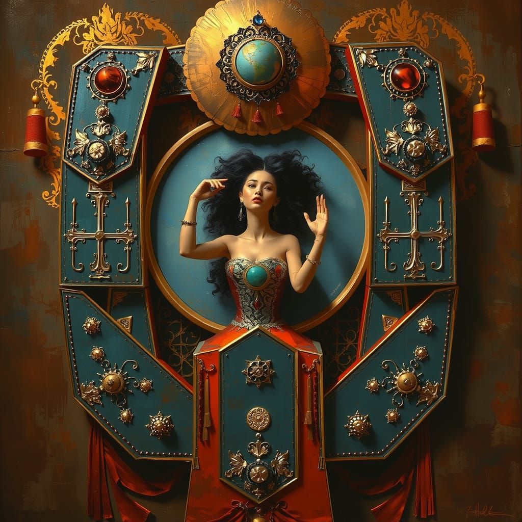 Abstract Black & White Woman Portrait in Malevich Style