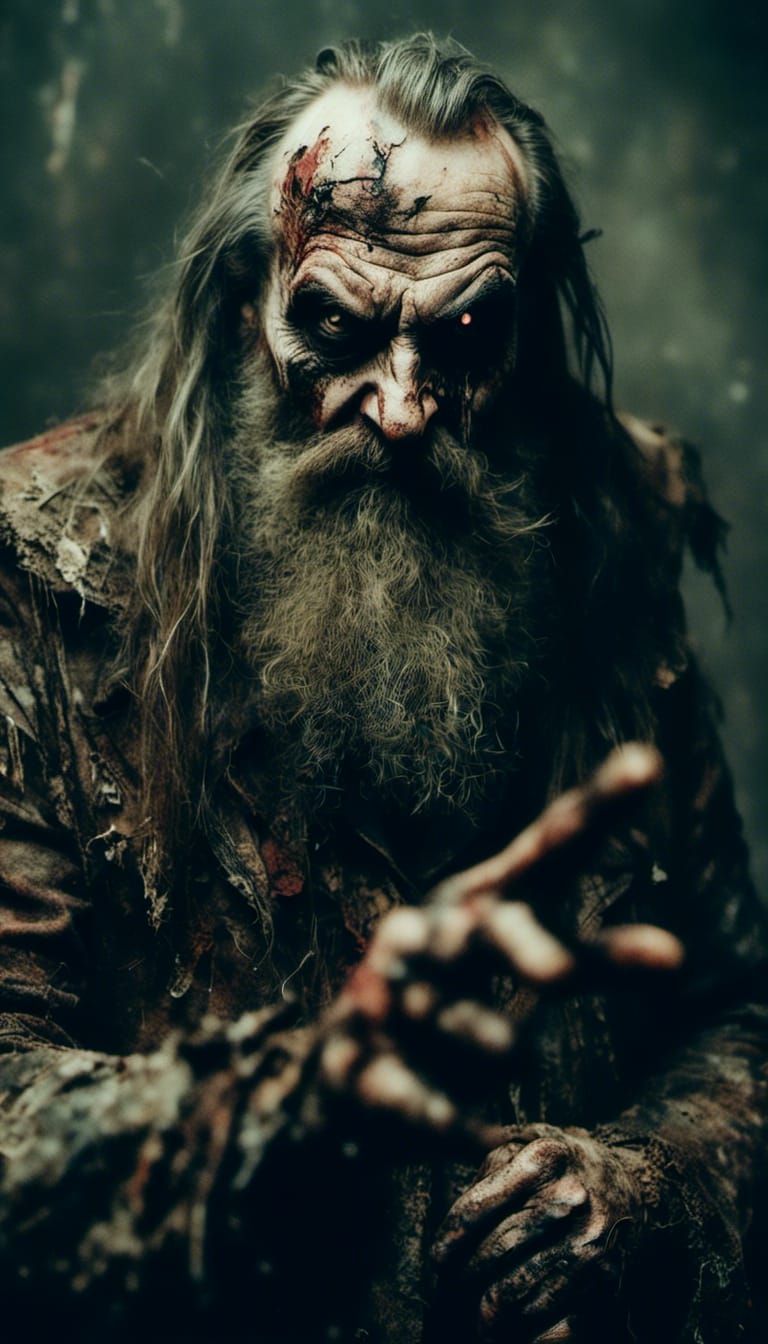 Macabre Dwarf Defiance: Rude Gesture Portrait