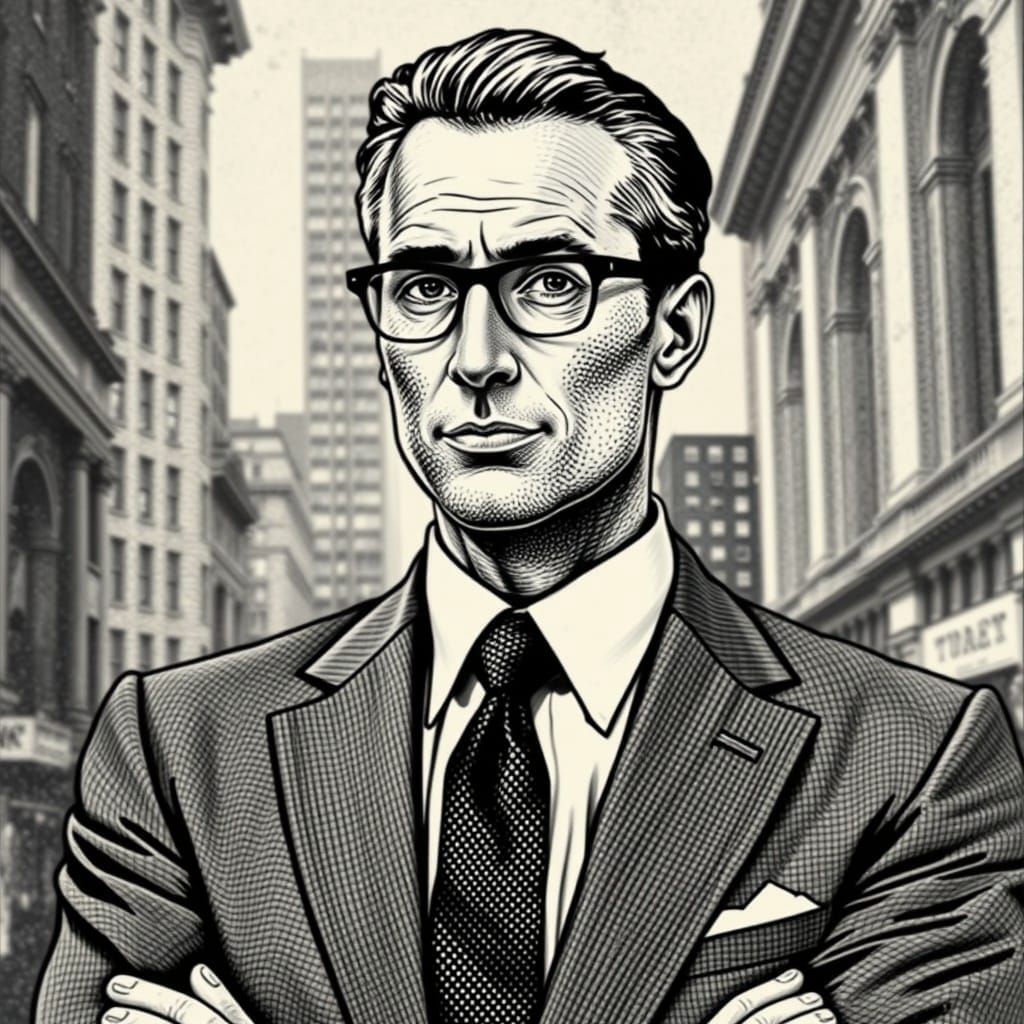 Vintage Portrait in Stipple Engraving Style