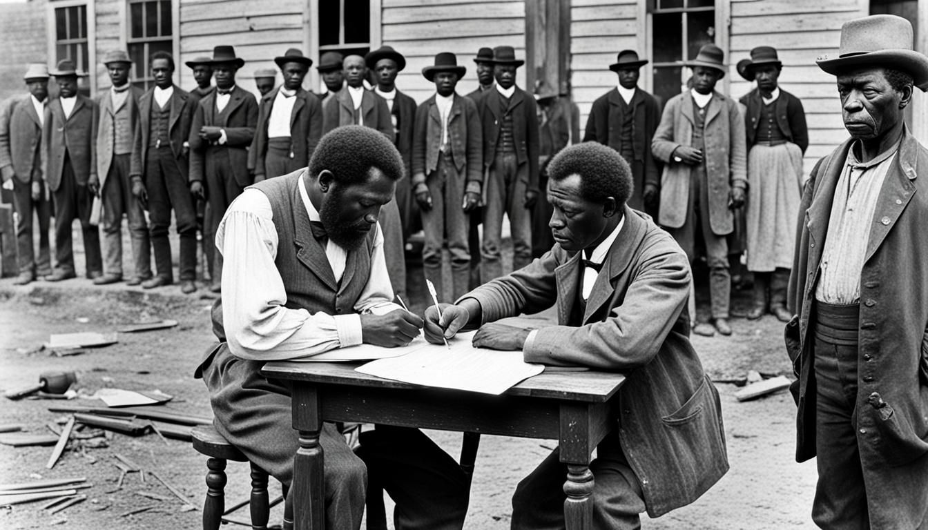 Black Man Registers to Vote, Reconstruction Era