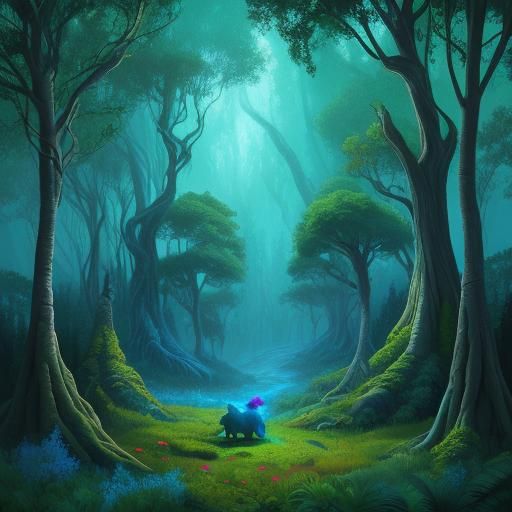 Mischievous Fairy in Enchanted Forest: Digital Art