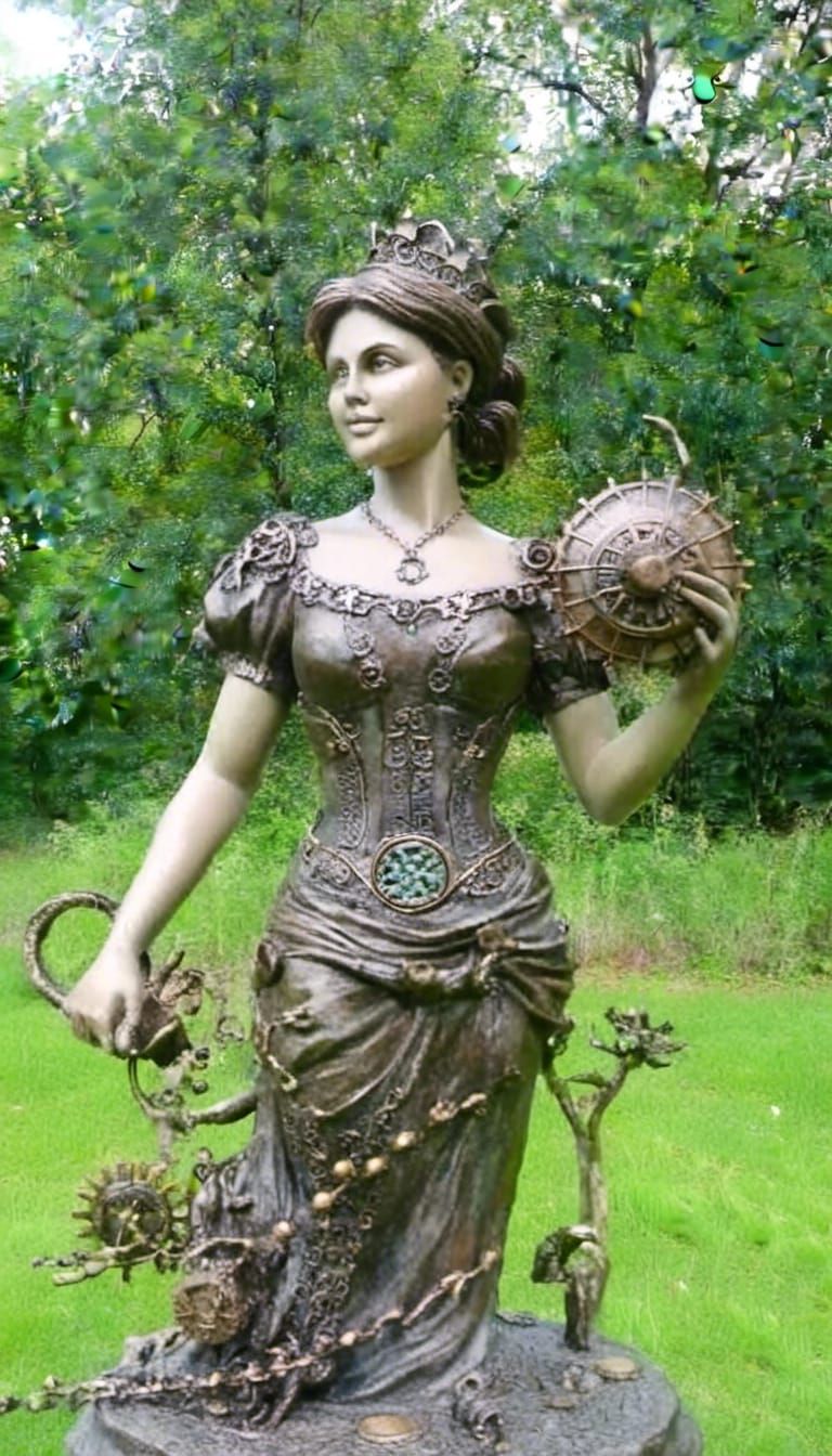 Aphrodite Statue with Steampunk Engine