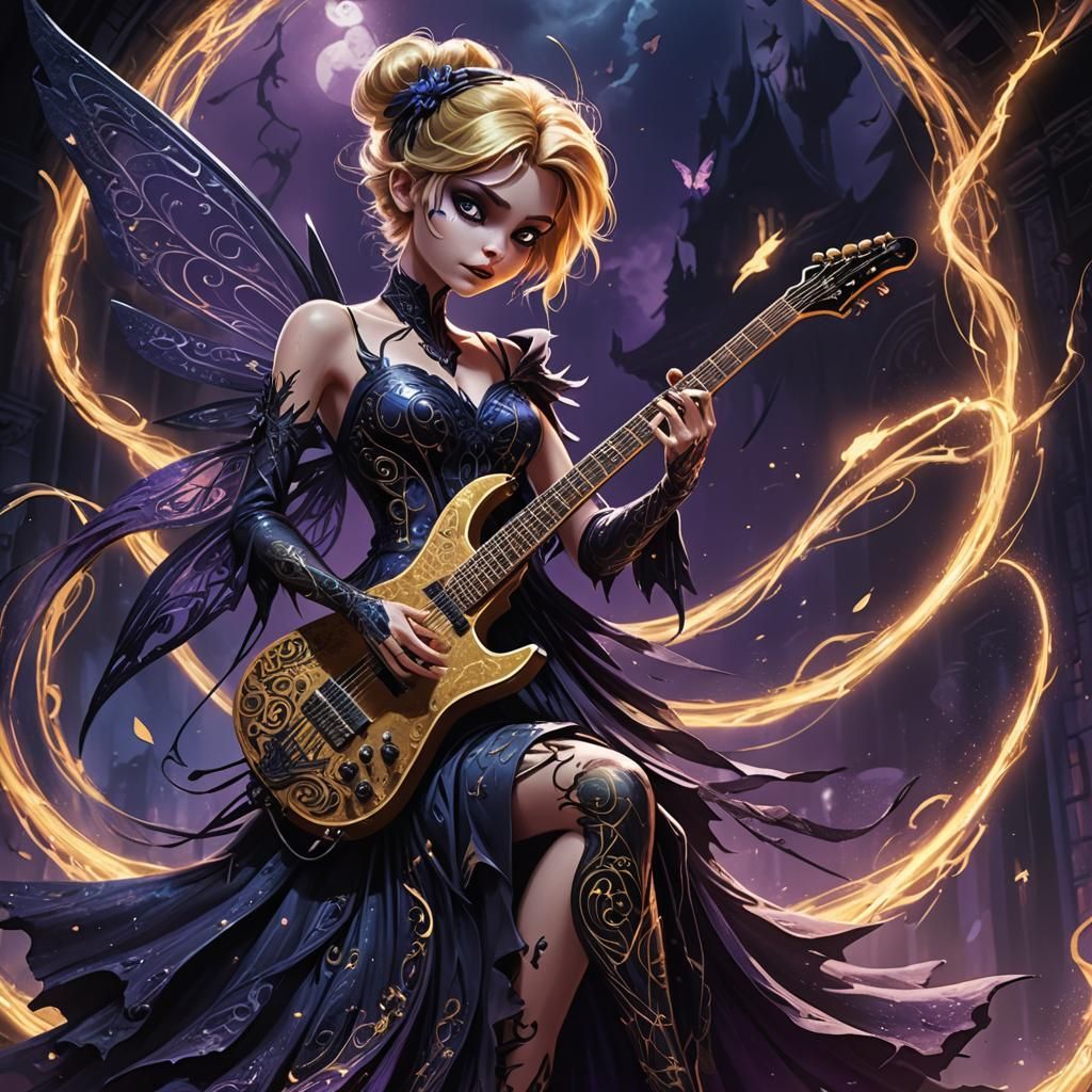 Tinker Bell as Grim Reaper: Dark Fantasy Art