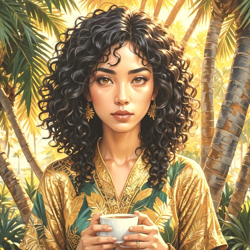 Anime Portrait of Bochra in Paramaribo Park