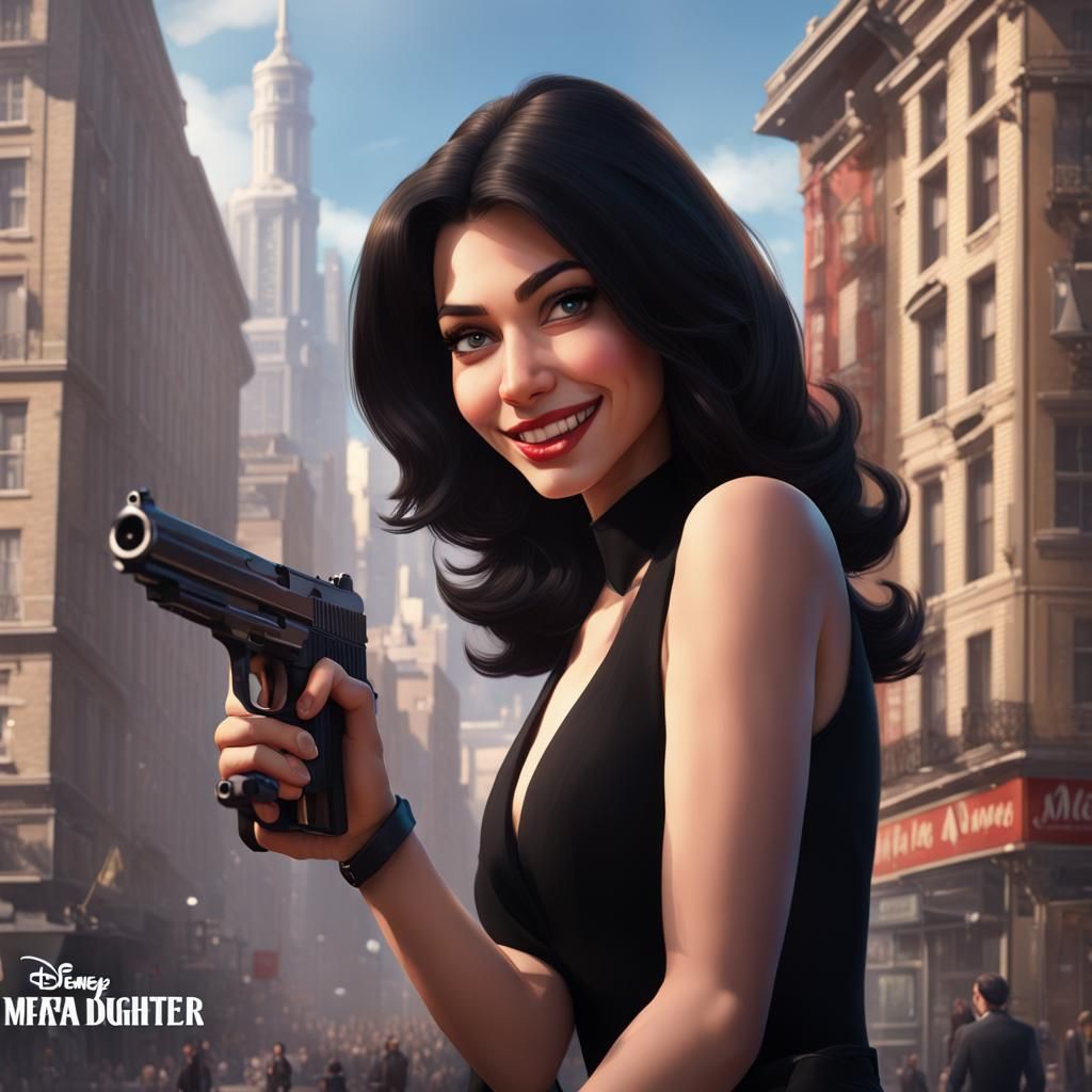 Mafia's Daughter: Pixar-Style Movie Poster