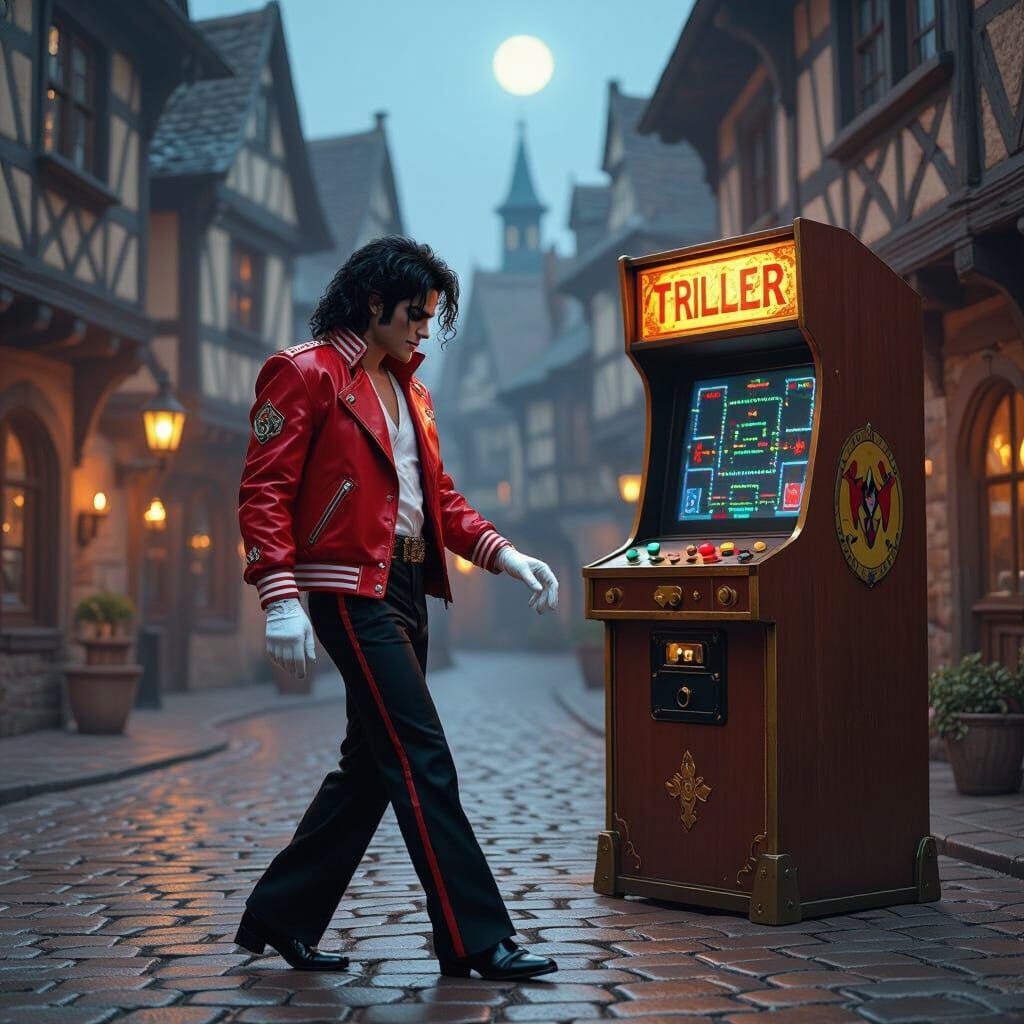 Michael Jackson Moonwalking to Pac-Man, Renaissance Town Squ...