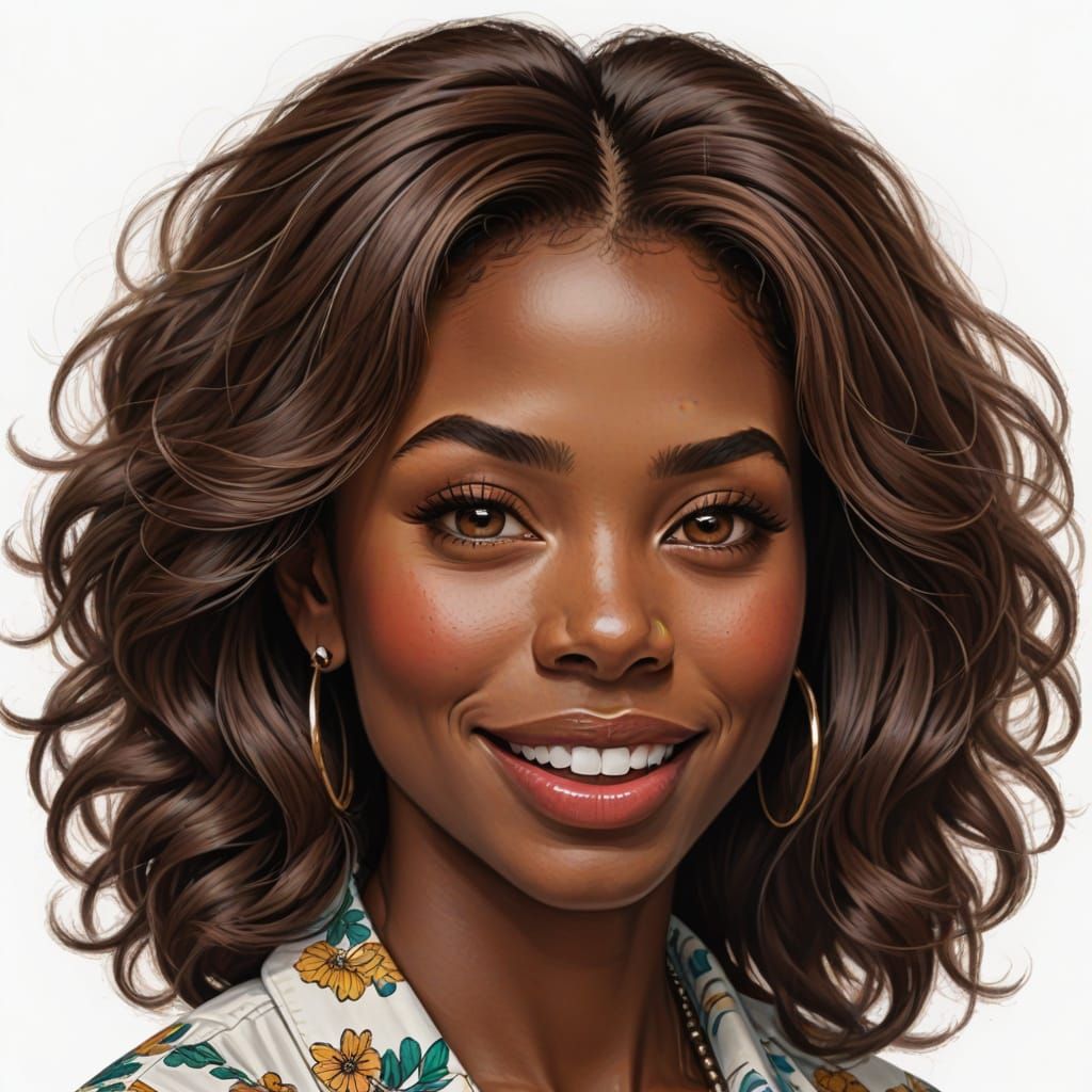 Beautiful Brown Lady with Tongue Out