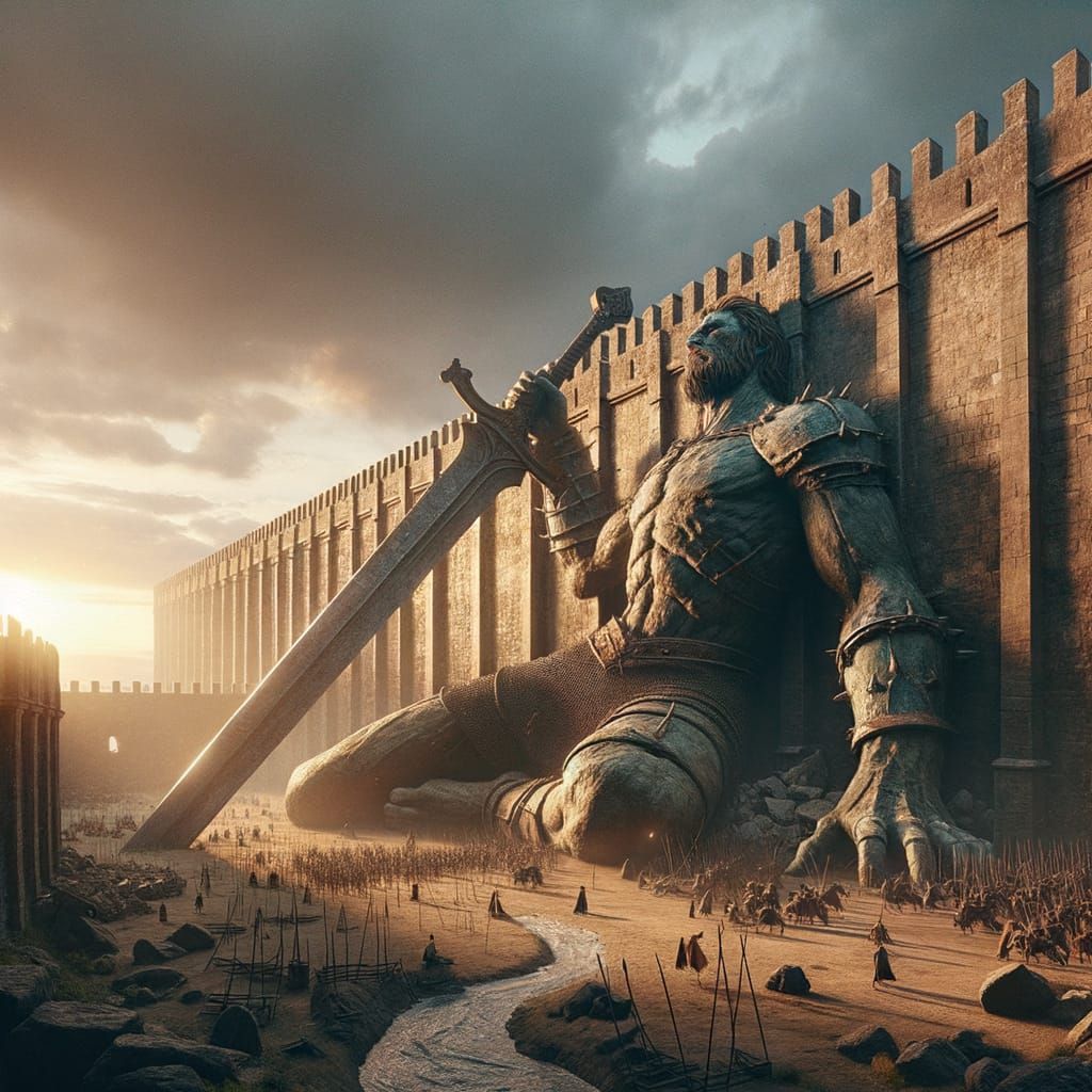 Epic Battle of Giants in Hyperrealistic Cityscape