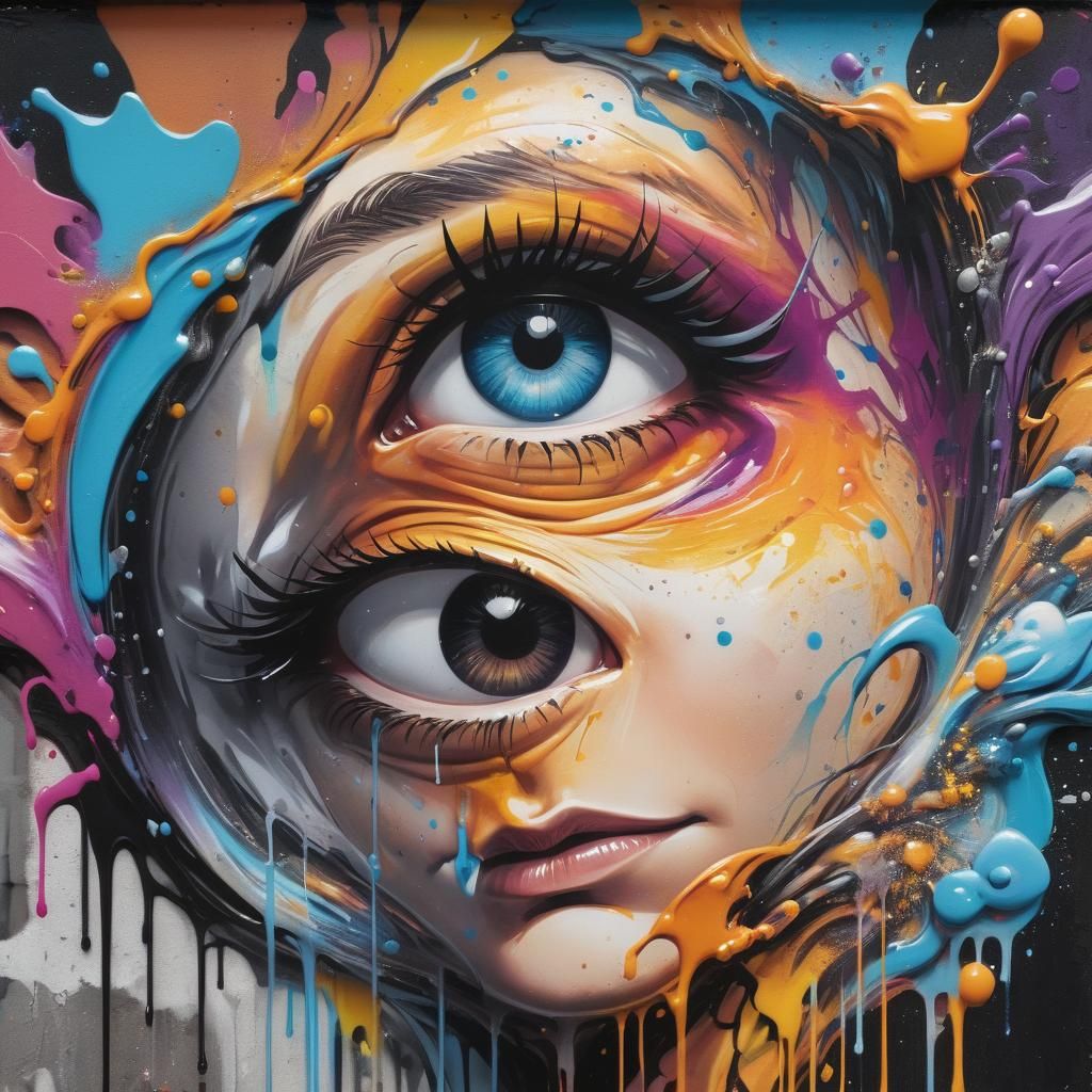 Colorful Graffiti Art with Melting Effects