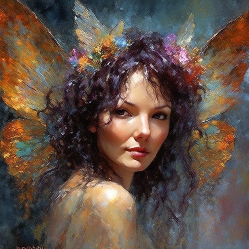 Beautiful Fairy with Iridescent Wings in Ethereal Style