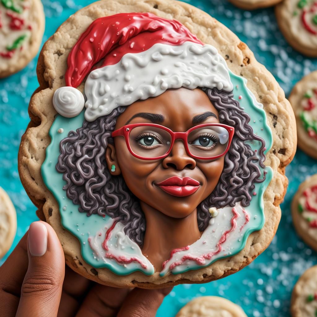 Ms. Claus Portrait Cookie with 3D Frosting