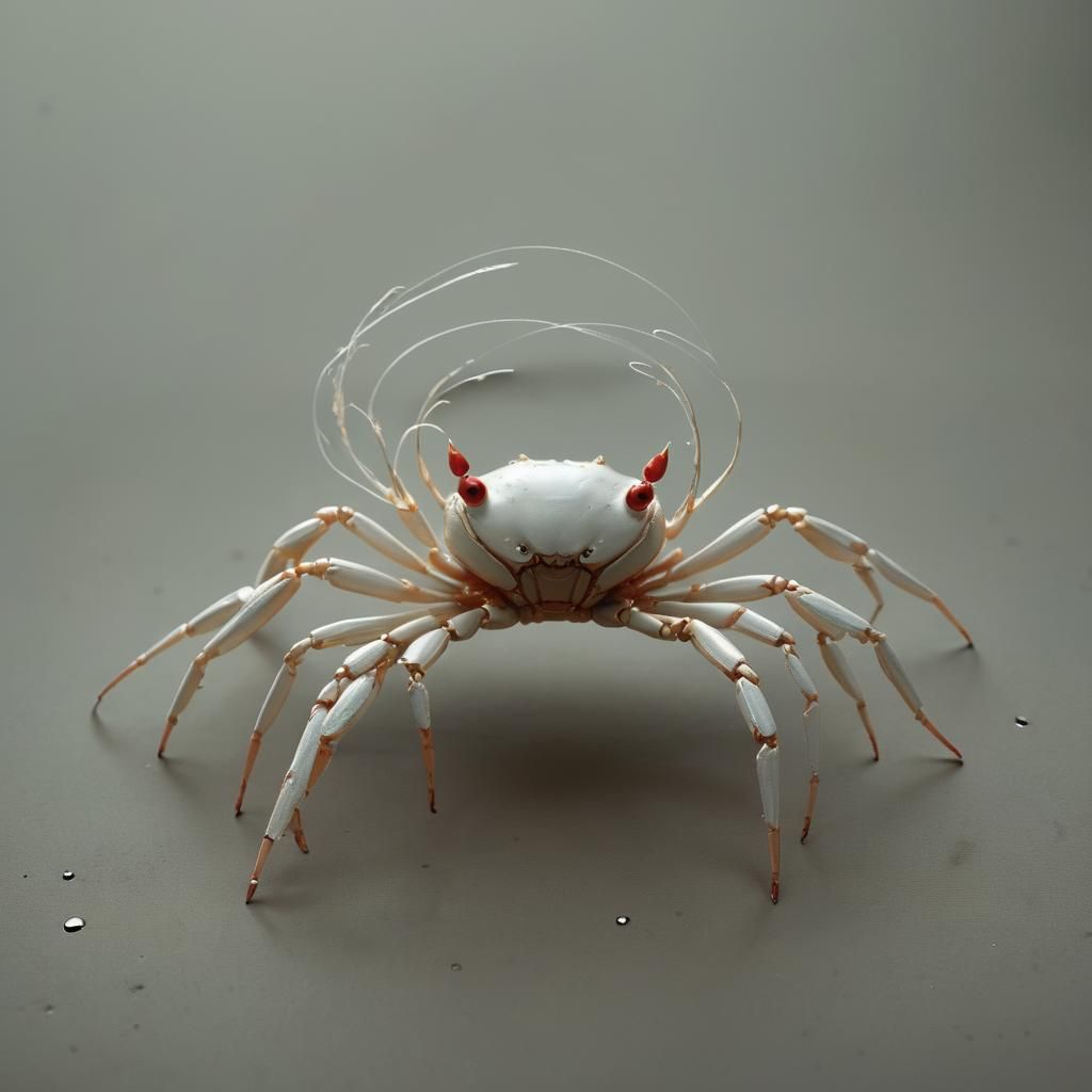 Cinematic Lady Crab Character in a Universe of Light