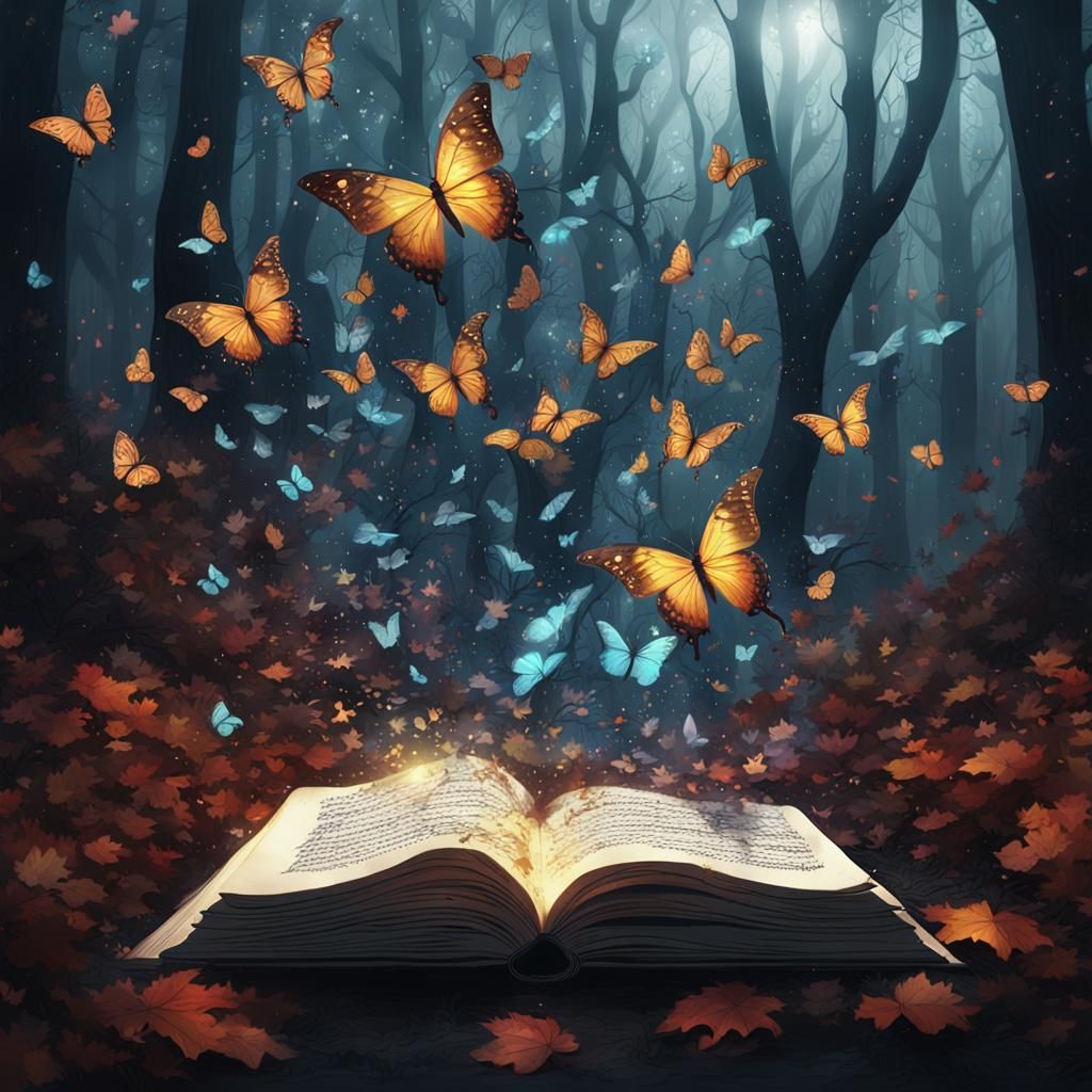 Alphabet Letters Fall in Forest: Watercolor Fantasycore