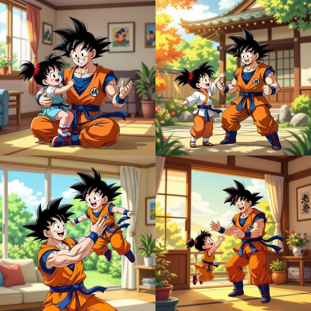 Goku Playing With Daughter At Home