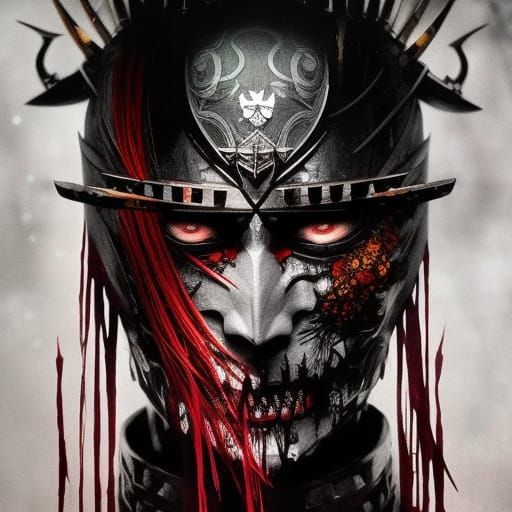 Undead Samurai Warrior in Graphic Novel Style