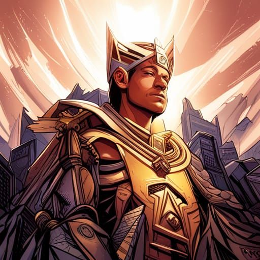Pharaoh in Comic Book Art Style