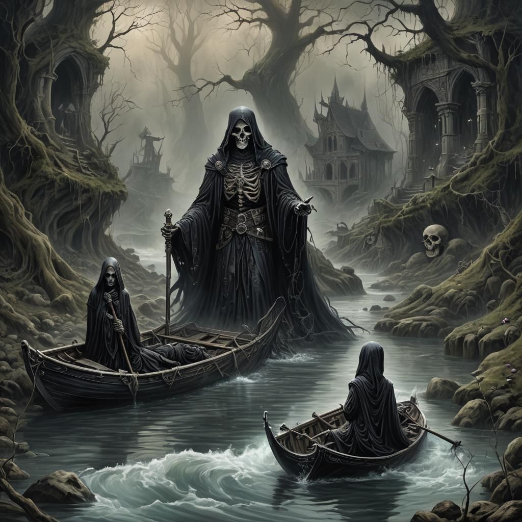 Gothic Fantasy River Styx Illustration