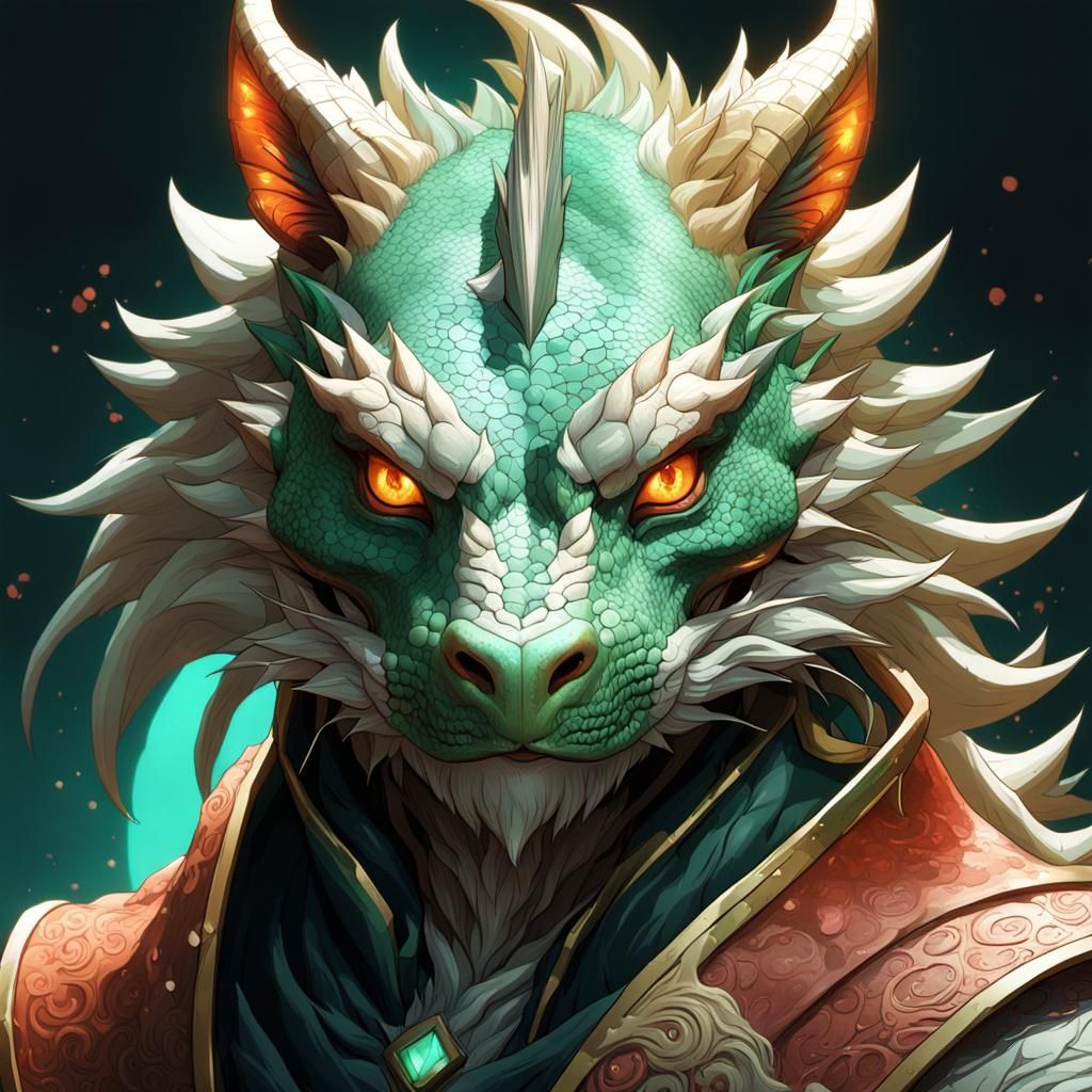 Lizard-Fox Hybrid Portrait in Hyperdetailed Style