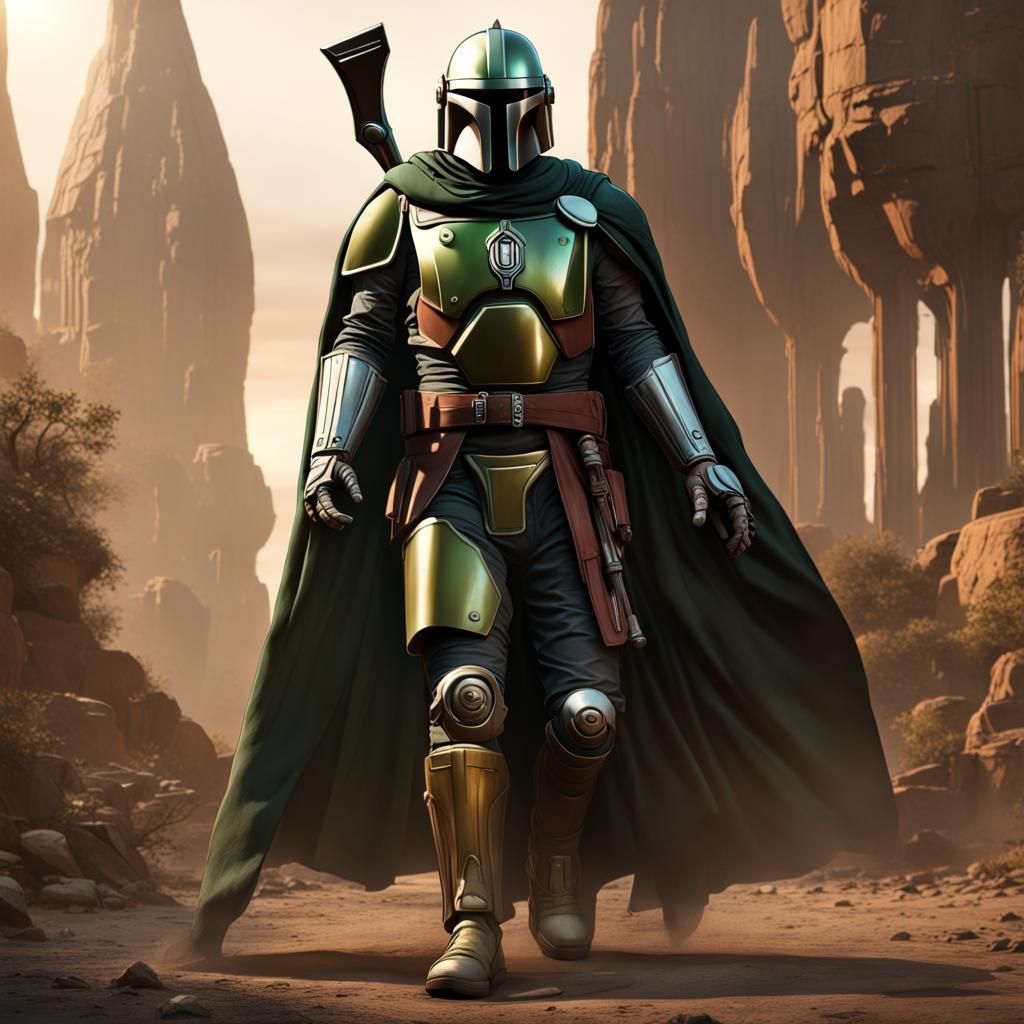 Dr. Doom as a Mandalorian: Detailed Matte Painting