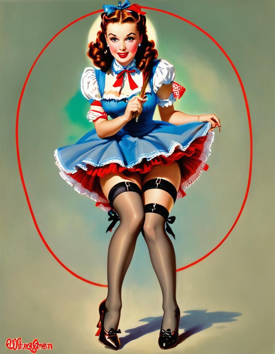 Dorothy in Stockings: Retro Pin-Up Art
