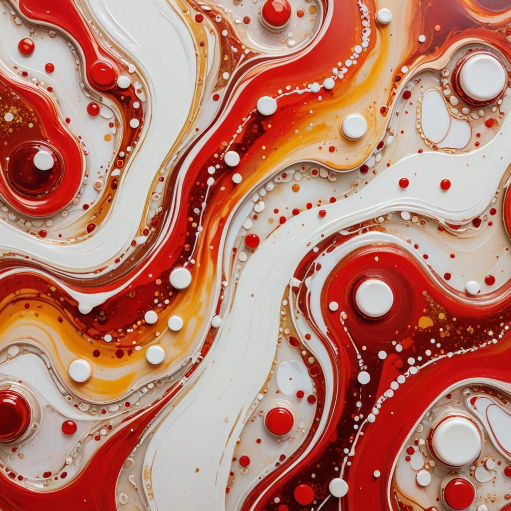 Abstract Epoxy Resin Art with Gold Accents