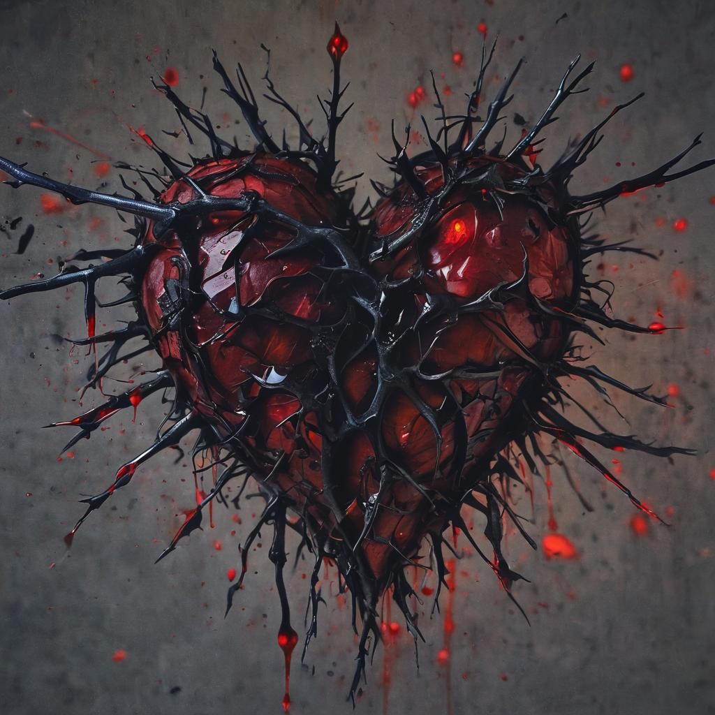 Broken Heart of Roses in Dark Fantasy Art