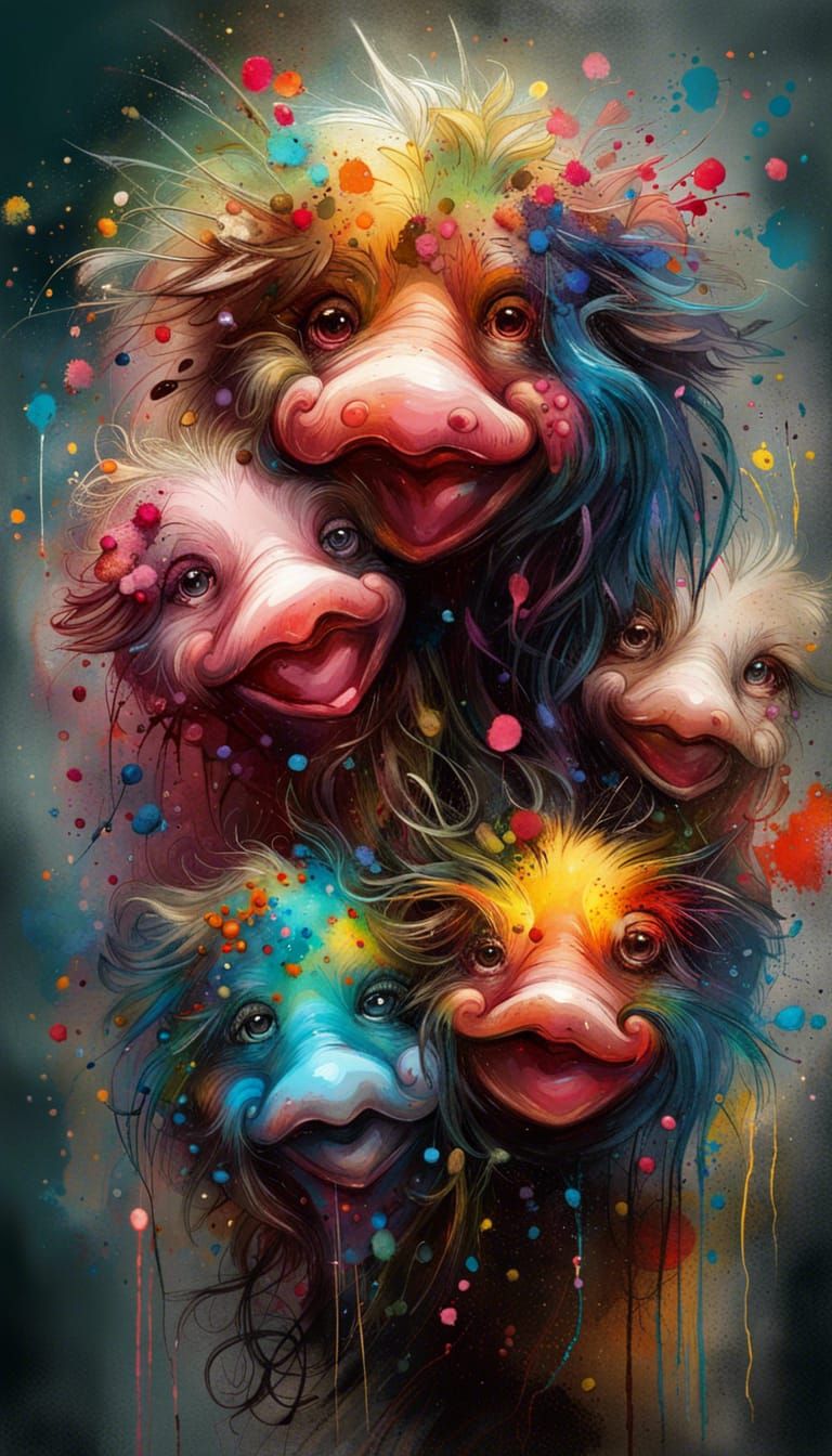 Whimsical Magic Eye Close-Up in Vibrant Colors