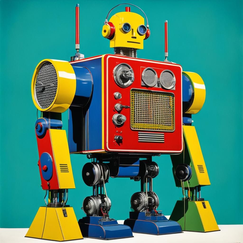 Retro Pop Art Cyborg Advertising Graphic