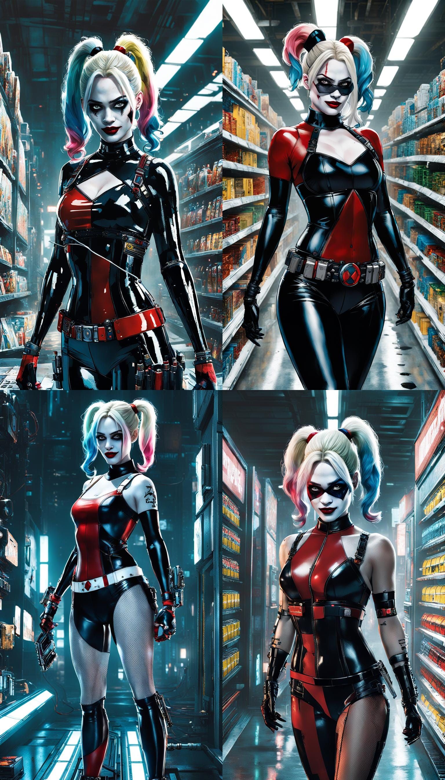 Cyberpunk Robo Harley Quinn with Transparent Body