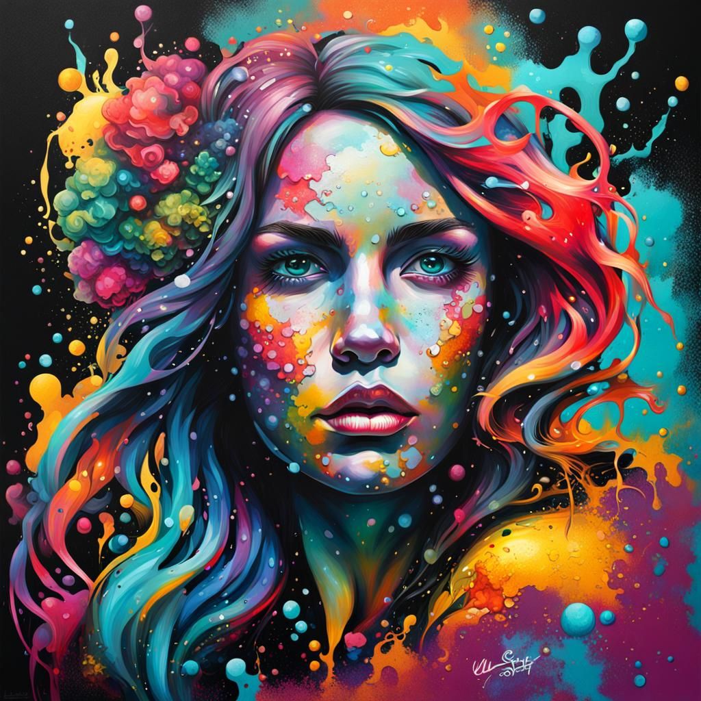 Colorful abstract woman