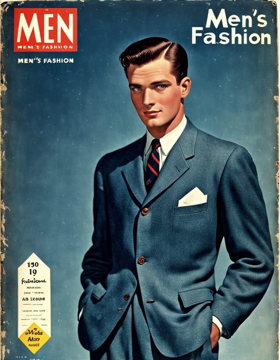 Vintage Men's Fashion Magazine Cover from the 1950s