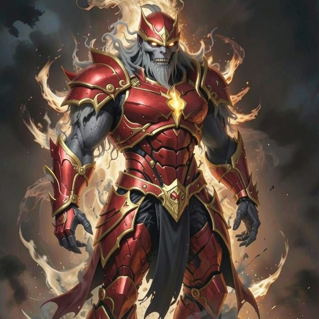 Demonic Ghost Soldier with Menacing Aura in Manga Style