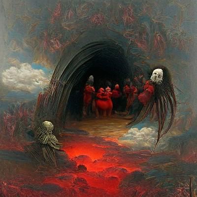 Horrific Portal to Hell in Dark Fantasy Style