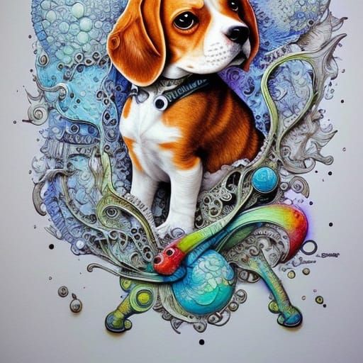 Cheeky little beagle puppy