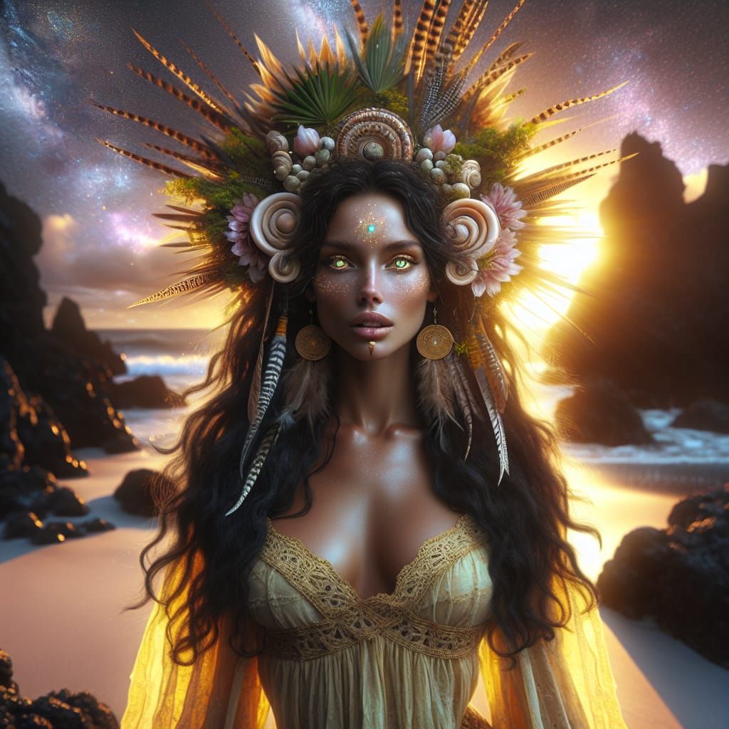 Chaxiraxi: Sun Mother in Holographic Astral Setting