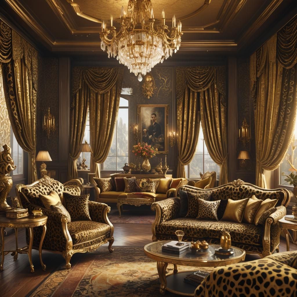 Opulent Leopard Decor in a Fantasy Art Room