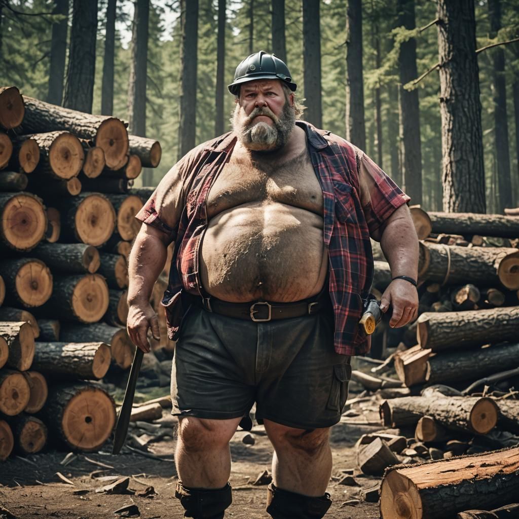 Hyperrealistic Lumberjack Portrait in Cinematic Style