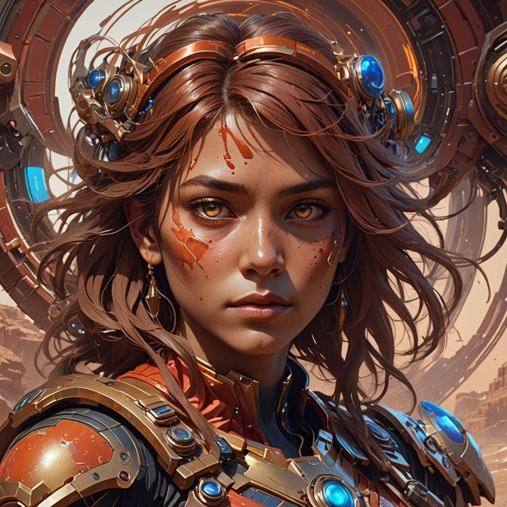 Hyperdetailed Portrait of Mars in Dynamic Lighting