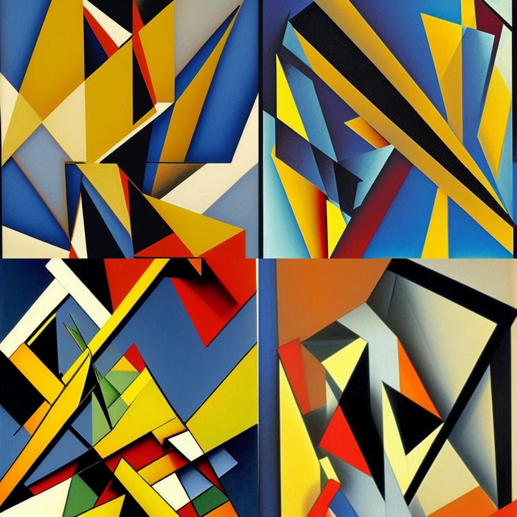 Abstract Cubism Image of Majestic Energy