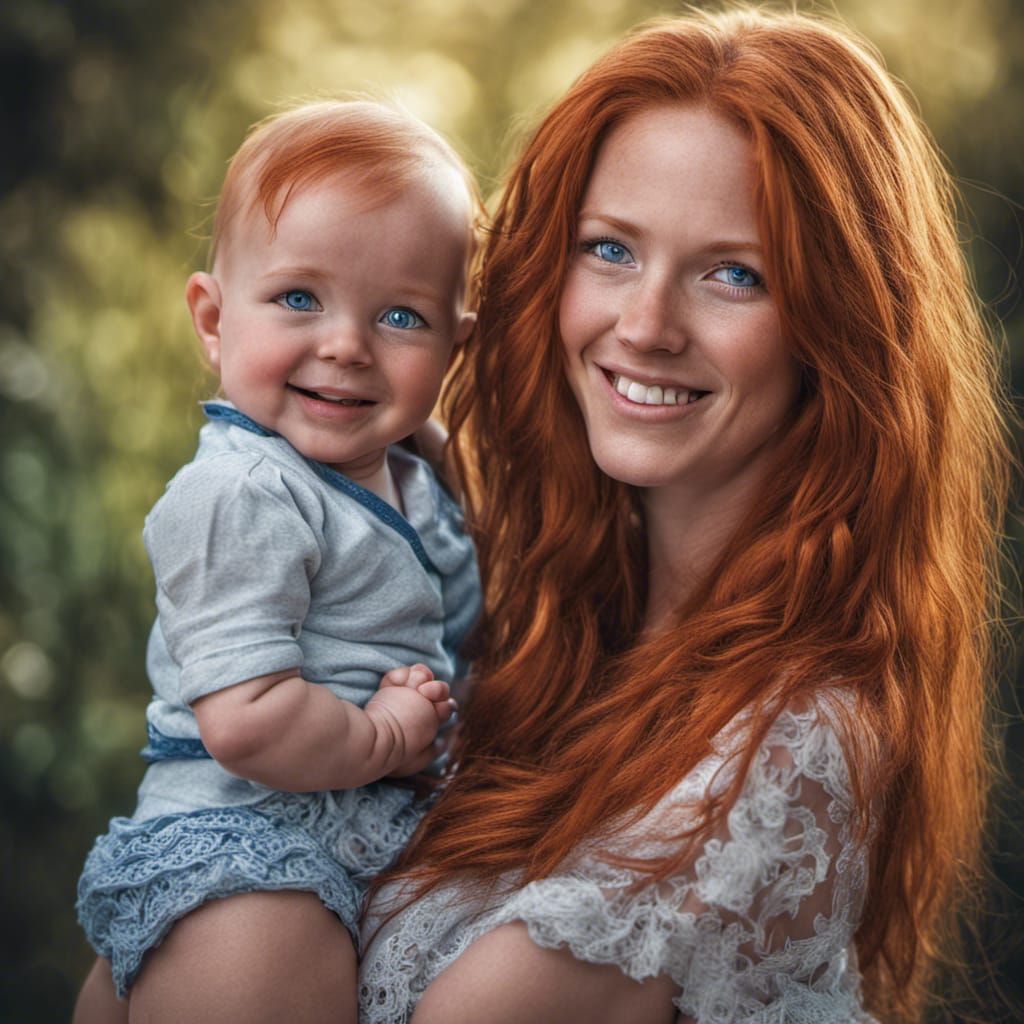 Hyperrealistic Portrait of Mother and Child