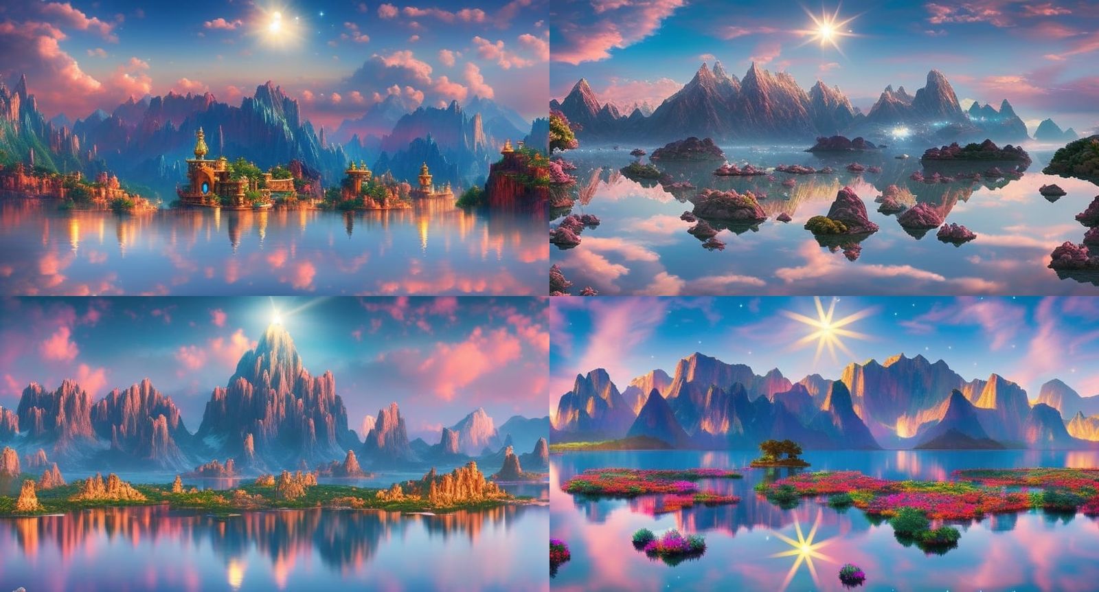 Radiant Moonscape with Starry Waterfalls: Dreamcore Fantasy